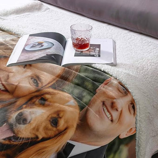 Mothers Day Blanket Gifts for Mom, Custom Sherpa Blanket with Picture Personalized Photo Throw Blanket Customized New Moms Gift from Daughter Son Husband, Birthday Gifts for Wife Grandma