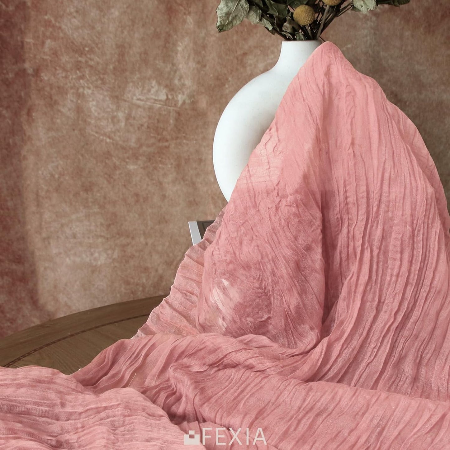 FEXIA 10 Pack Rose Pink Table Runner 35x120 Inches for Baby Shower Decoration Spring Easter Table Runner for Wedding Party First Communion Centerpiece Engagement Bridal Shower Boho Decoration