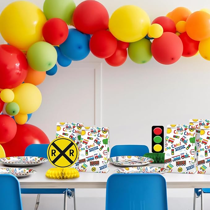 Train Party Decorations - Train Party Plates and Napkins for Kids, Serves 40 Guests