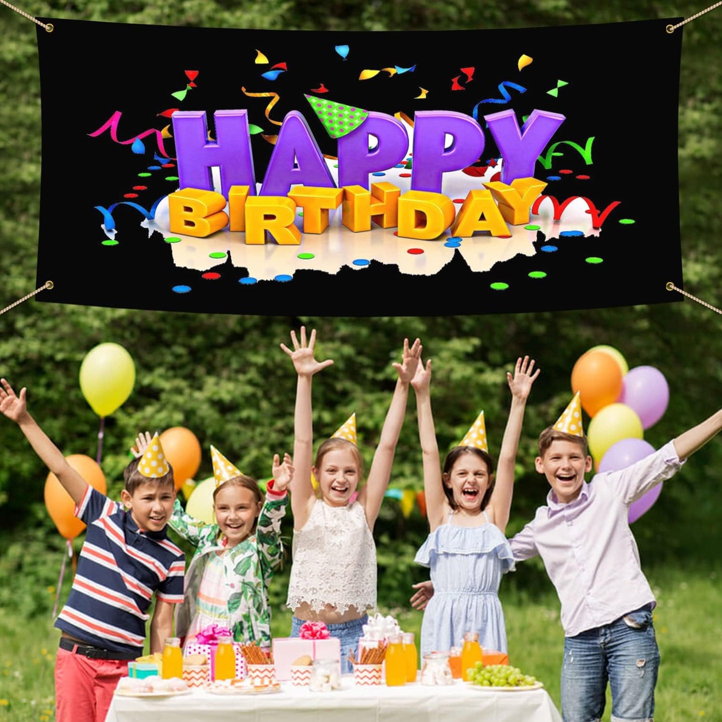 Custom Banners and Signs Personalized Banner Custom Photo/Text/Logo Banner Customize Banners for Parties Business Birthday Customize for Outdoor(4'x4')