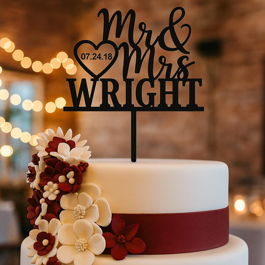 Wedding Cake Toppers - Custom Bride & Groom Design for Your Special Day - Mr & Mrs Cake Topper Brings a Special Touch to Weddings & Anniversaries- Make Your Celebration Unforgettable with Cake Toppers