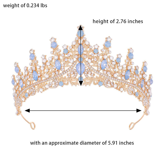 Baroque Tiara for Women Crystal Queen Crowns Rhinestone Princess Tiaras for Girl Wedding Headband for Bride Hair Accessories for Halloween Costume Birthday Party Prom Mother's Gifts