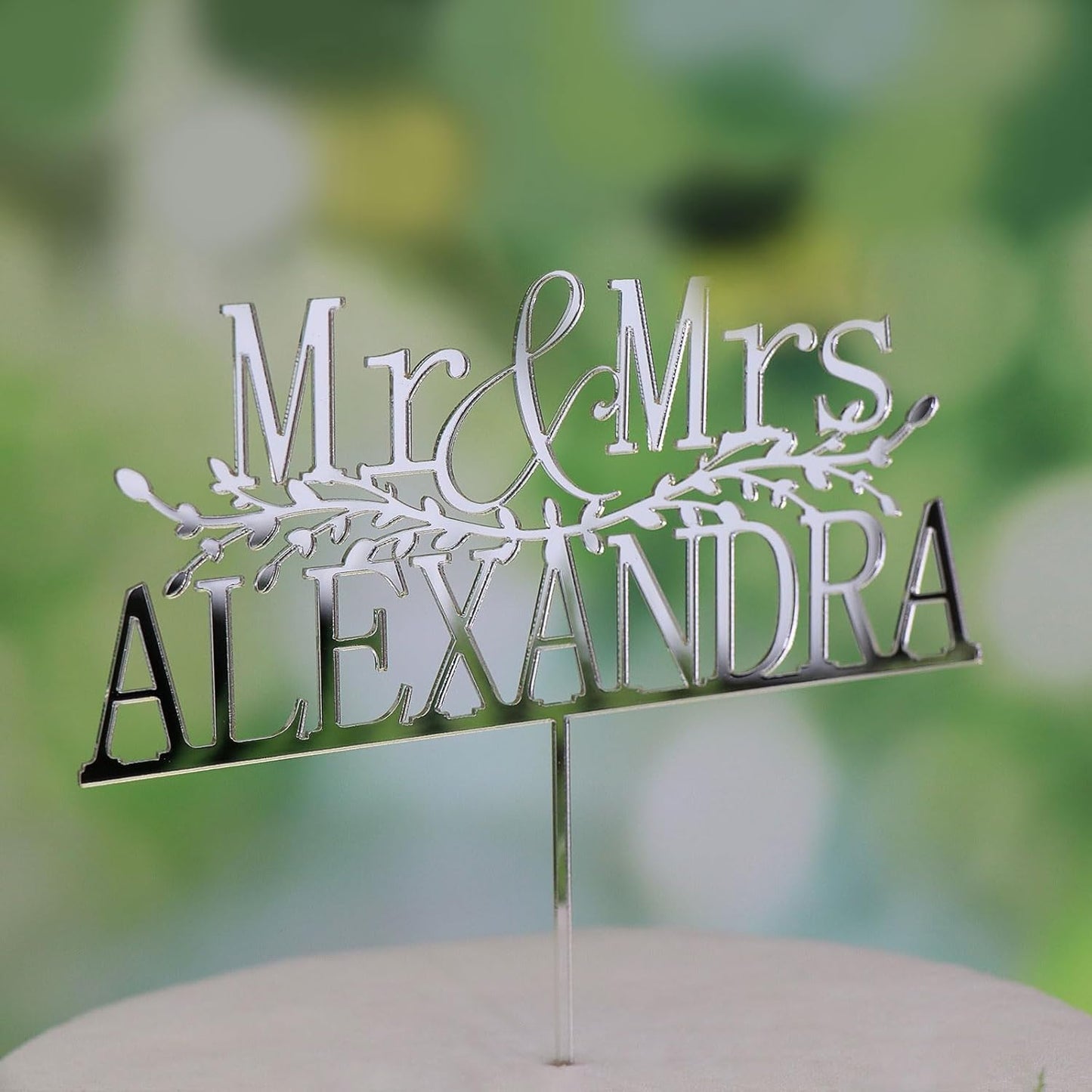 Wedding Cake Toppers in Mr and Mrs Cake Topper Personalized,16 Colors Cake Decoration,Custom Cake Topper Wedding Bride and Groom