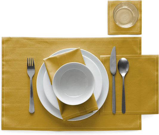 MY DRAP Cocktail Napkins, Reusable Cotton Napkins on a Roll 4.5 x 4.5 IN (100 Napkins, Curry)