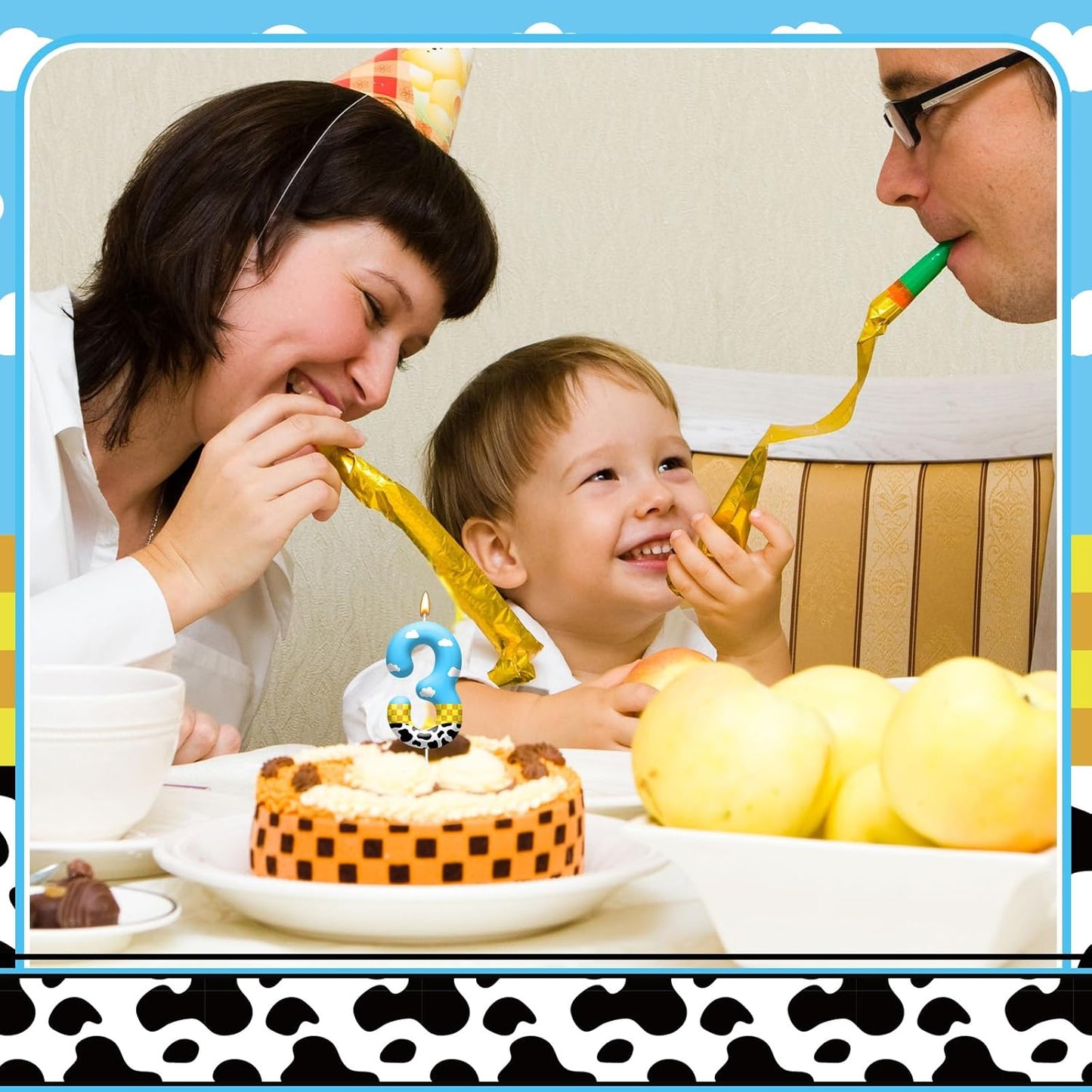 Toy Inspire Game Story Birthday Candles for Kids -Toy Themed Cake Topper Decorations,Party Supplies for Children's Birthday Celebrations(Number 3)