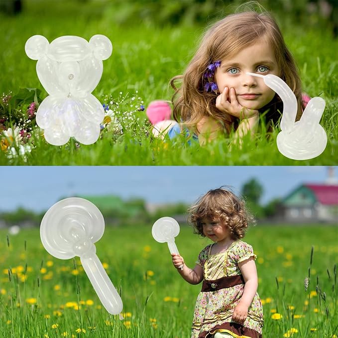 260 Balloons Clear Long Balloons 100 Pack Twisting Animal Balloon Thickening Latex Transparent Modeling Long Magic Balloons for Animal Model Weddings Birthdays Festival Party Decorations