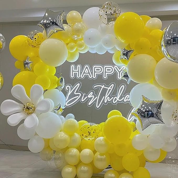 412pcs Yellow Balloon Garland Arch Kit 18 12 10 5 Inch Different Sizes Matte Latex Balloons for Baby Shower Birthday Wedding Honeybee Lemon Gender Reveal Sunflower Theme Party Decoration