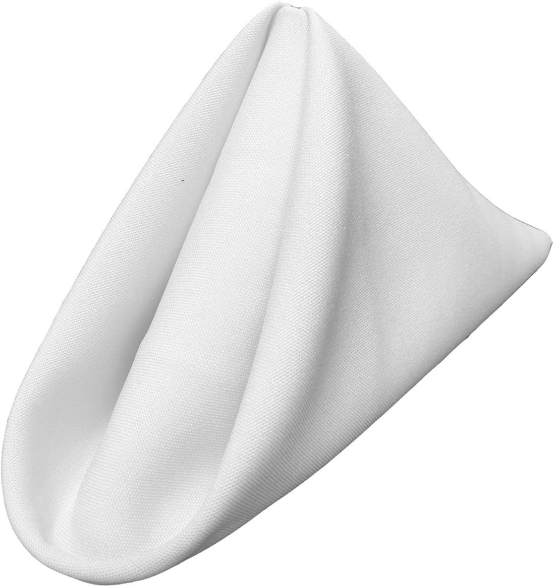 LA Linen 10-Pack Poly Poplin Napkin, Soft Cloth Napkins, Washable Reusable Napkins, Stain and Wrinkle Resistance Table Napkins for Dinner, Wedding, Parties, 17 by 17-Inch, White