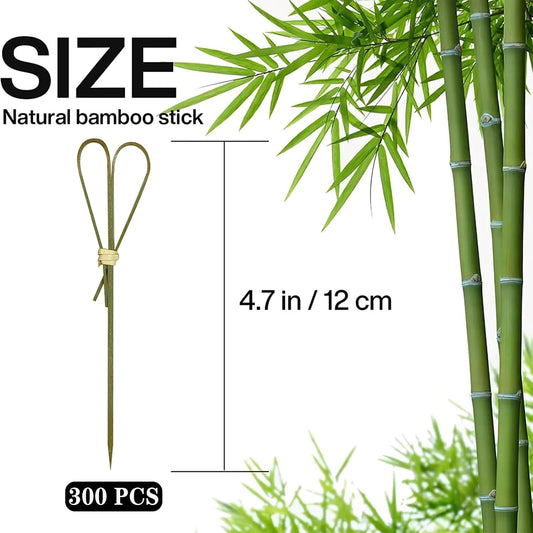 300 Pcs Bamboo Cocktail Picks, Skewers for Appetizers, Charcuterie Accessories, Heart Shaped Bamboo Sticks, Toothpicks for Appetizers Picks, 4.7 Inch Cocktail Toothpicks, Cyan