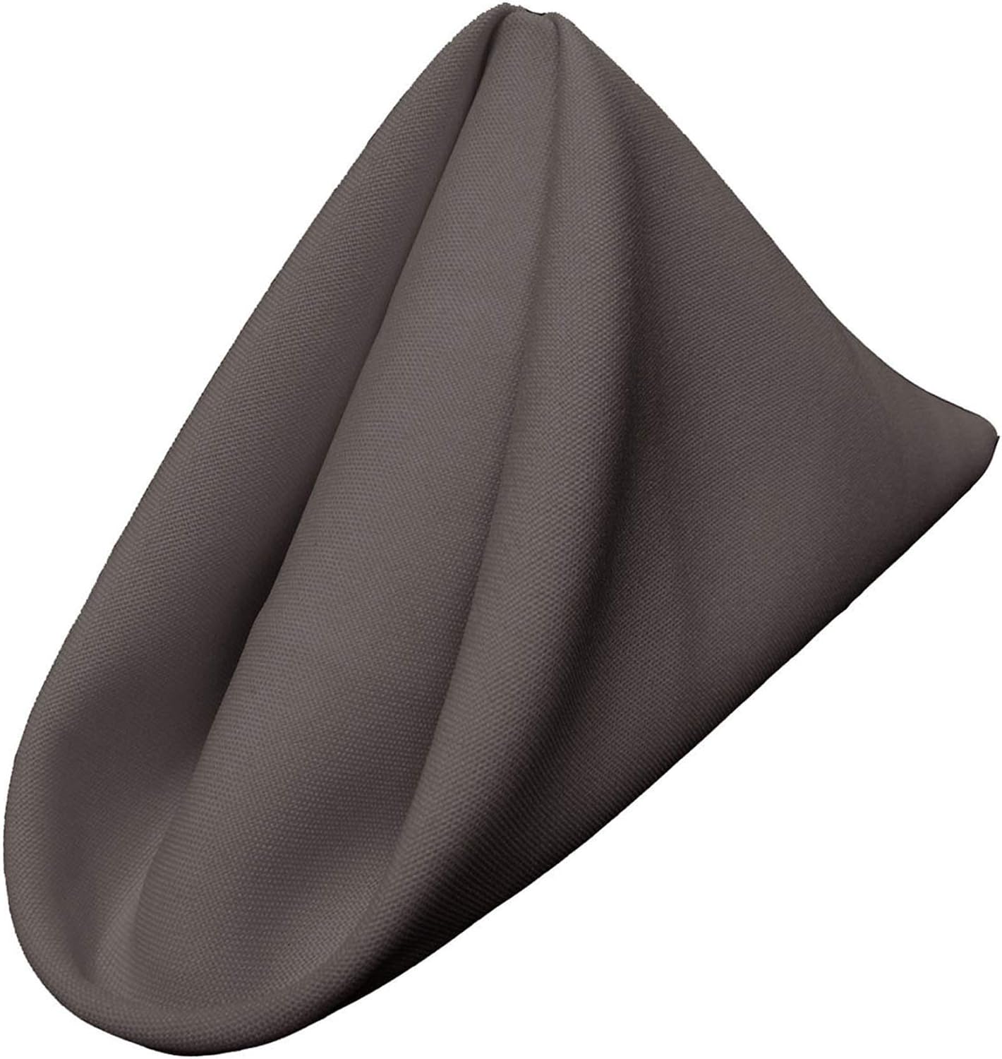 LA Linen 10-Pack Poly Poplin Napkin, Soft Cloth Napkins, Washable Reusable Napkins, Stain and Wrinkle Resistance Table Napkins for Dinner, Wedding, Parties, 18 by 18-Inch, Charcoal