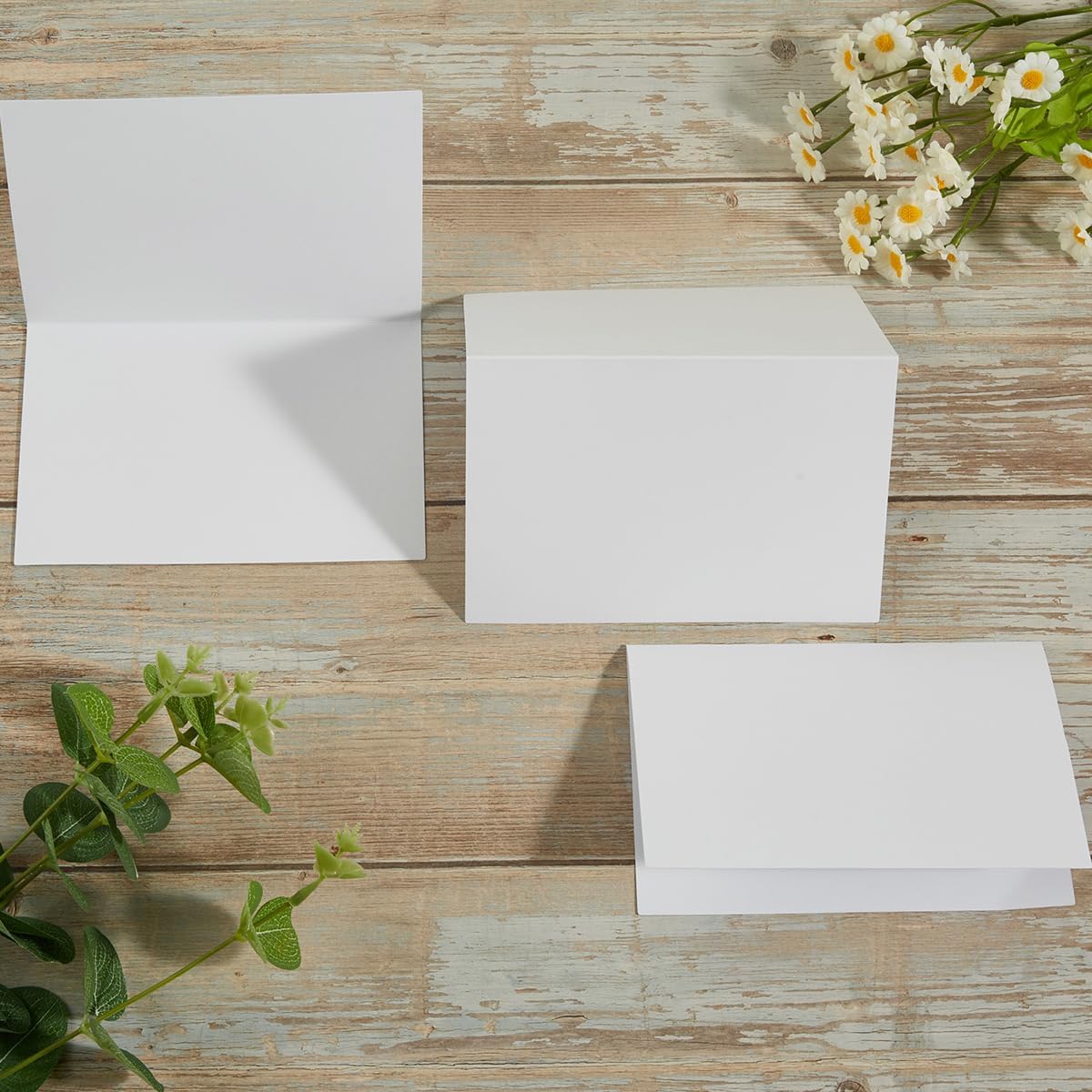 50 Pack Blank Cards Folded Cardstock Thank You Blank Greeting Cards for Invitations, Wedding, Greeting Cards, All Occasion DIY, 3x5 Folded Cards White