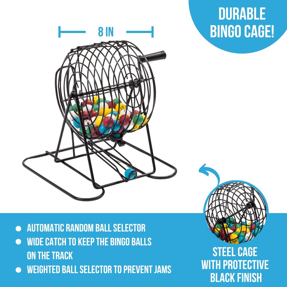 Regal Games Deluxe Bingo Game Set with Cage, Board, Balls, 18 Cards, and Chips