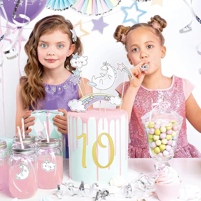 2 Sets 0~9 Numbers Happy Birthday Cake Toppers, Large Acrylic Cake Numbers Toppers, DIY Cupcake Toppers, Gold Silver Acrylic Wedding Party Cupcake Toppers, Birthday Party Supplies