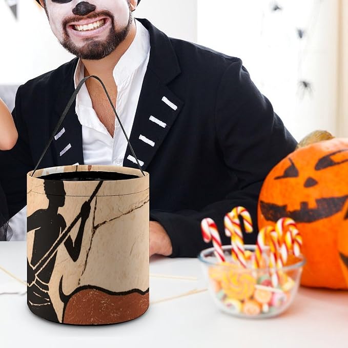 Halloween Candy Bucket - Ethnic Tribe Trick Or Treat Candy Bag, Gift Bag for Party Favor Supplies