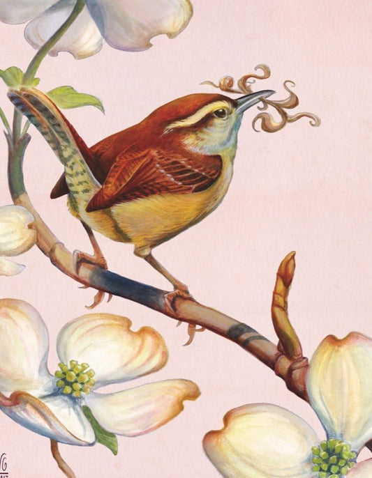 New York Puzzle Company - Cornell Lab Carolina Wren Mini - 100 Piece Jigsaw Puzzle for Family Game Nights by Virginia Greene
