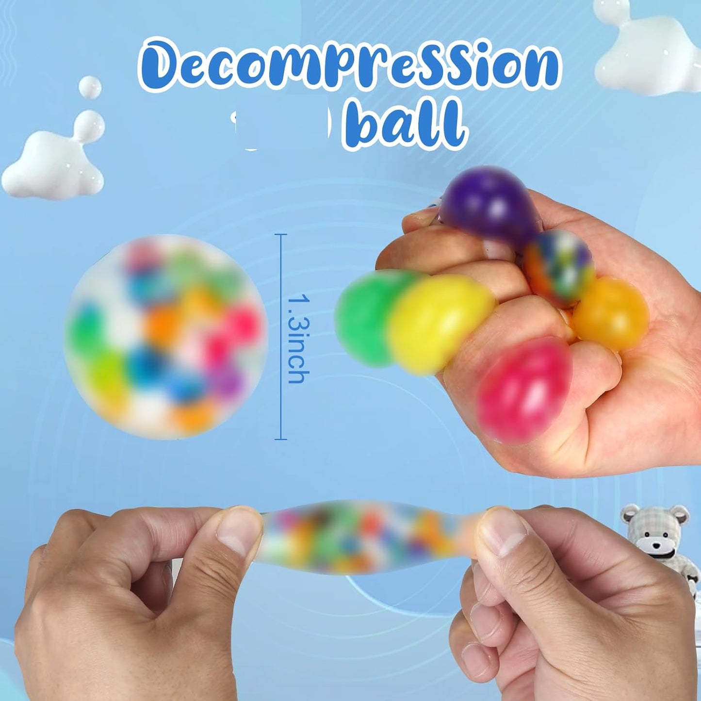 20 Pack Mini Stress Balls, Colorful Squishy Squeeze Balls Bulk Goodie Bag Stuffers Fidget Stress Relief Balls for Adults