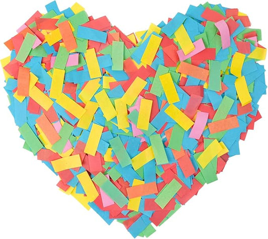 1.2LBS Confetti, Multicolor Biodegradable Confetti - Rectangular Fluttering Tissue Paper Confetti for Cannon and Launcher use – Parties, Concerts and Weddings for Events (Dopamine color)