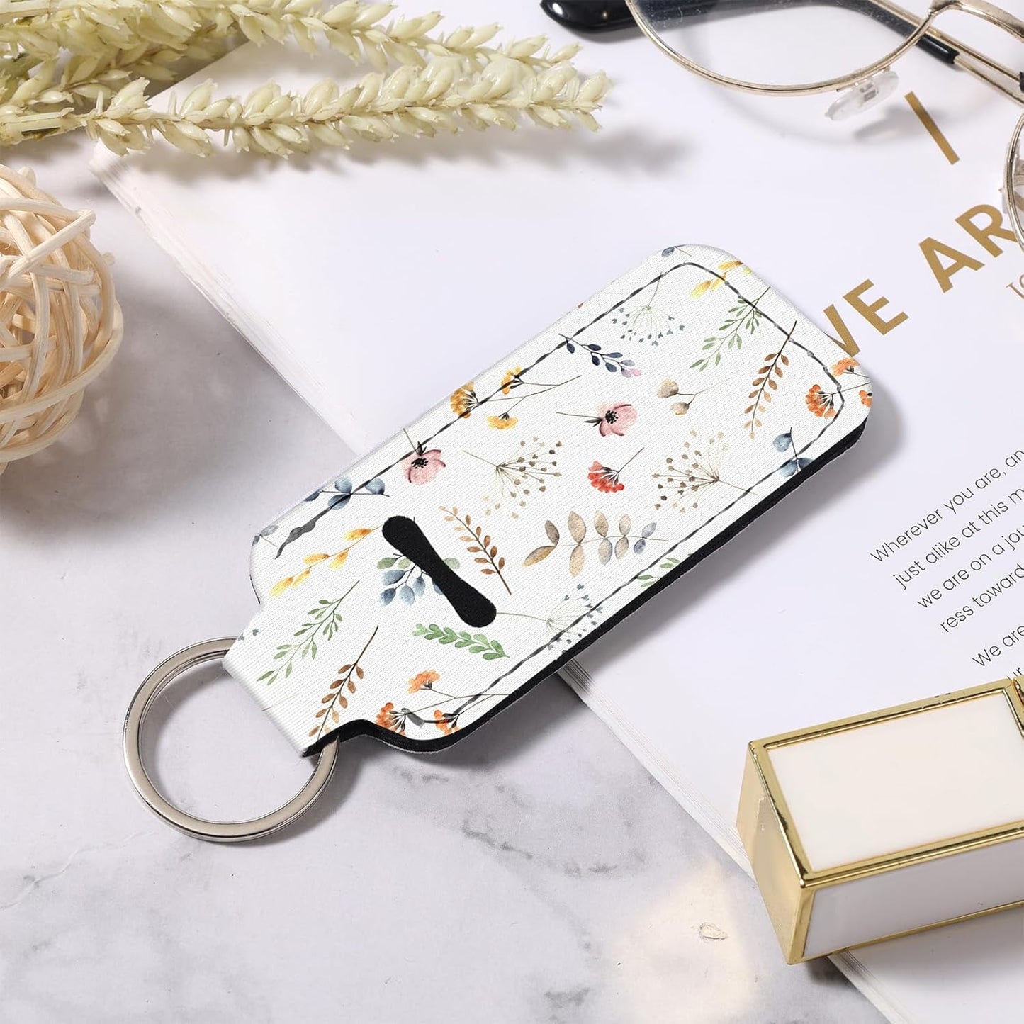 Cute Chapstick Holder Keychain,Lipstick Neoprene Clip-on Lip Balm Holder for Woman