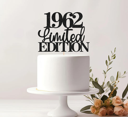 Limited EDITION 1962 Cake Topper - Black Glitter Happy 63rd Birthday Party Cake Decoration Supplies, Cheer to 63 Years Cake Bunting Decor for 63rd Birthday Party Photo Booth Props