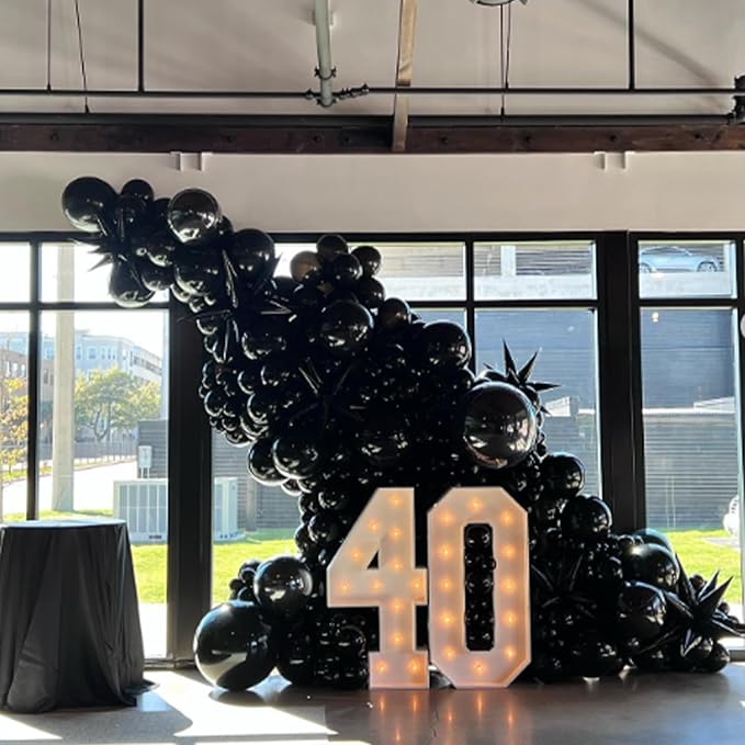 Black Balloons 12 inch, Black Latex Balloons 50pcs Party Balloons for Graduation Halloween Birthday Party Decorations