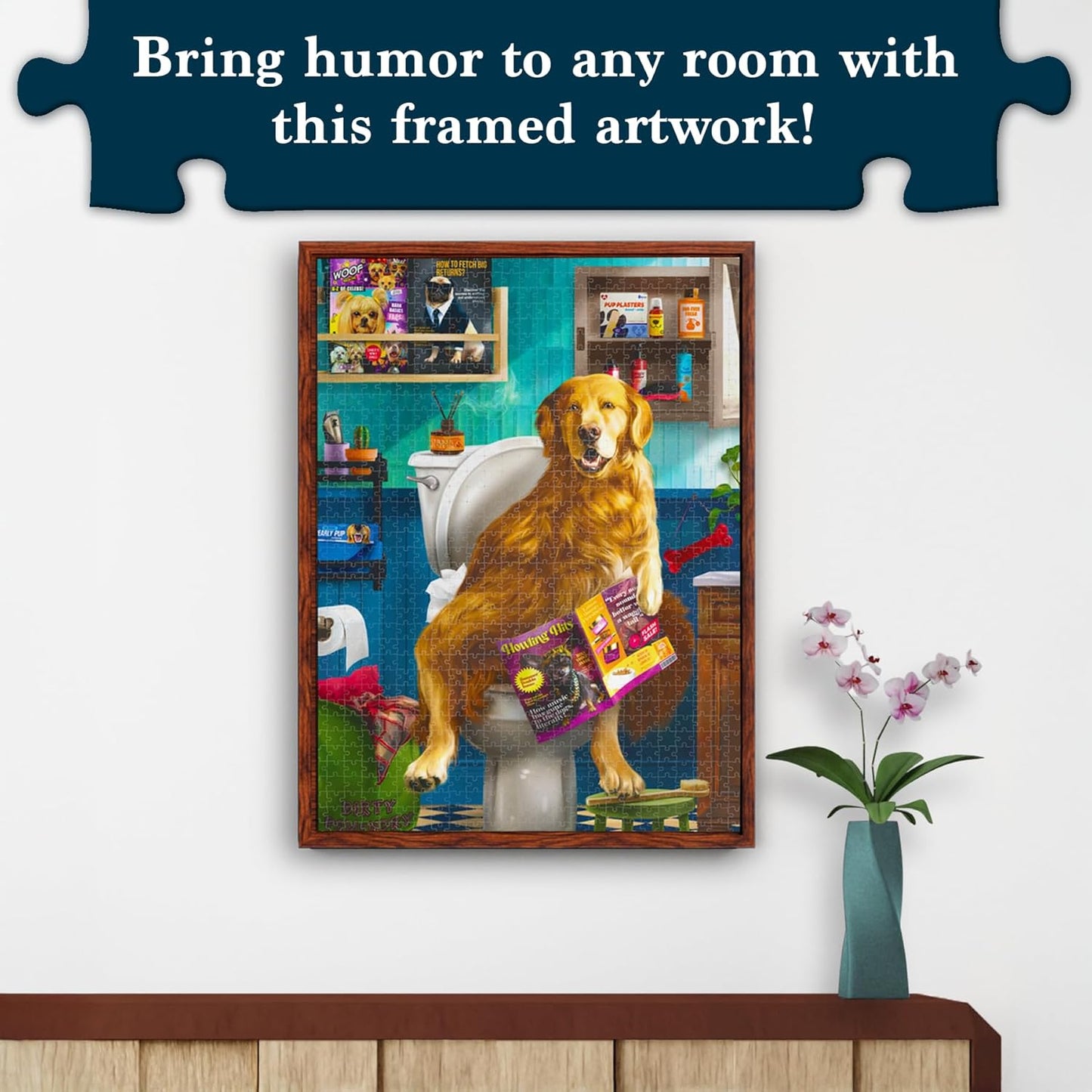 Jigsaw Puzzle 1000 Pieces - The Morning Dump, Fun for Families, Friends, Puzzle Enthusiasts, Game Nights, Includes Sorting Trays, Poster, Gifts for Dog Lovers Ages 15+, Finished Size 27.5” x 19.5"