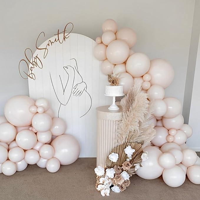 110pcs Blush Balloons 12inch Nude Latex Party Balloons for Graduation, Wedding, Birthday, Bridal Shower, Baby Shower, Boho Theme Party, Anniversary Party Decorations