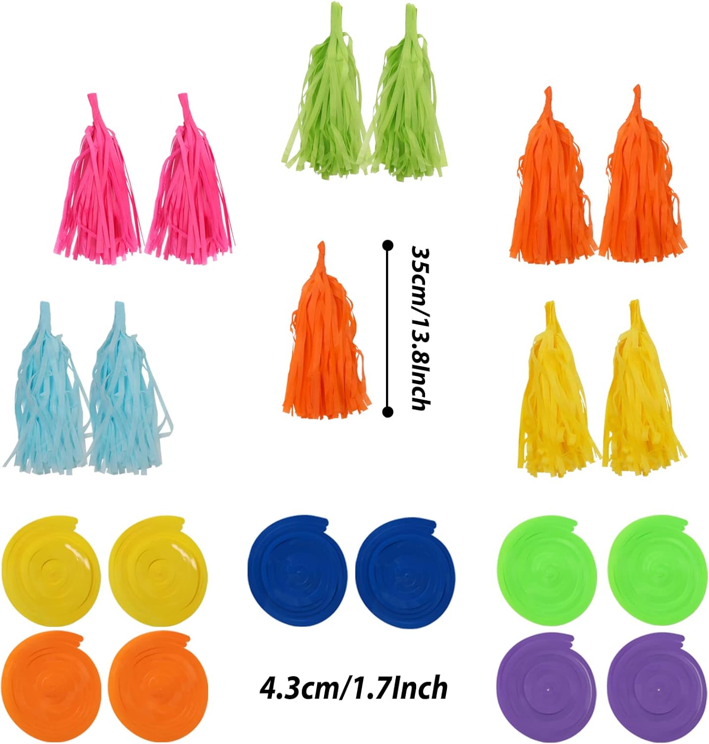 ZERODECO Party Decorations, 41 Pcs Multicoloured Papar Fans Pompoms Garlands String Tissue Paper Tassel for Fiesta Mexican Theme Cinco De Mayo Coco Carnivals Festivals Birthday Party