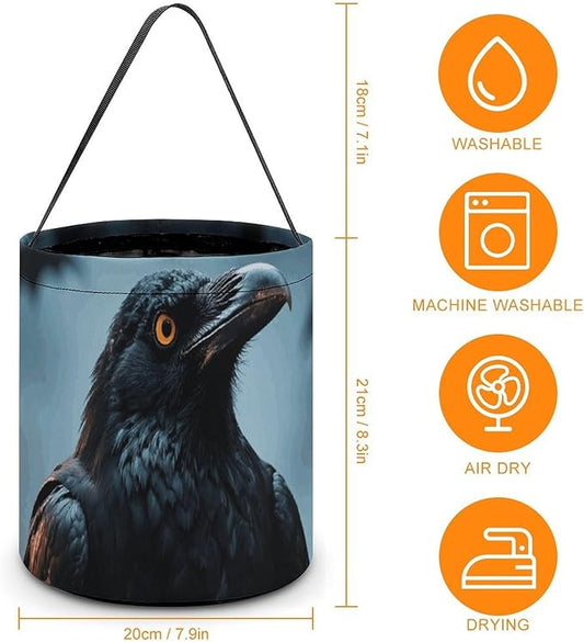 Halloween Candy Bucket - Frightening Halloween Crow Trick Or Treat Candy Bag, Gift Bag for Party Favor Supplies