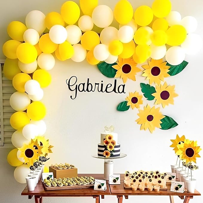 110pcs Yellow Balloons 12inch Yellow Latex Party Balloons for Graduation, Wedding, Birthday, Gender Reveal, Baby Shower, Anniversary, Sunflower and Honeybee Theme Party Decorations