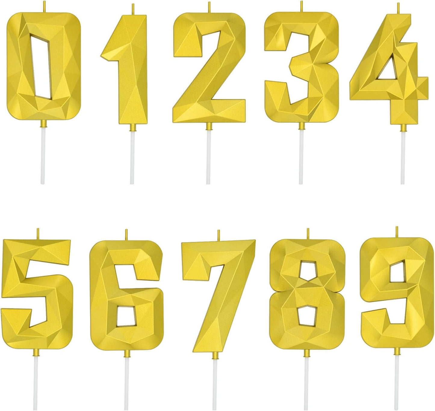 DERVENTA Large Birthday Candle Number 3D Gold 3.7 inch Party Celebration Anniversary Decoration Cake Topper 1 Piece (Number 9 Gold)