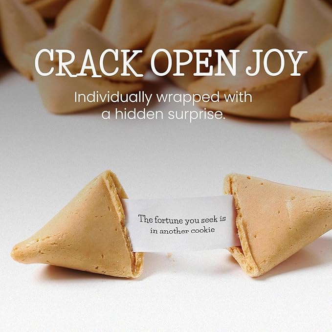 Fortune Cookies | Individually Wrapped Fortune Cookies for Christmas, Parties, Weddings, Events, and Celebrations with Fun Fortunes Multiple options Pack : (25, 50, 75, 100 ,150, 250, 350, 550 Pack) (200 Pack)
