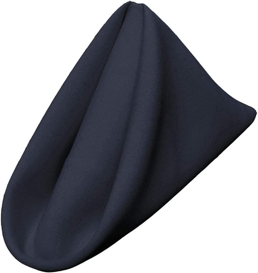 LA Linen 10-Pack Poly Poplin Napkin, Soft Cloth Napkins, Washable Reusable Napkins, Stain and Wrinkle Resistance Table Napkins for Dinner, Wedding, Parties, 18 by 18-Inch, Navy