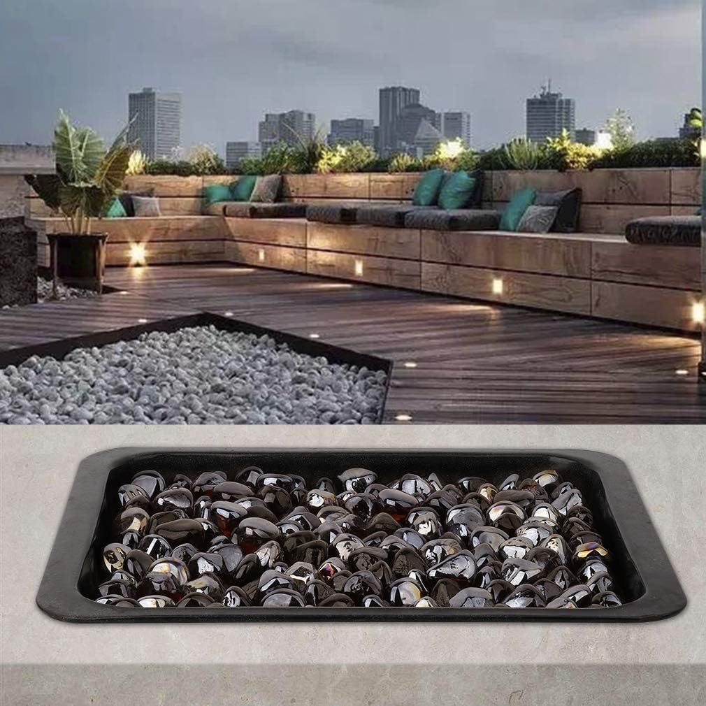 Mr. Fireglass 10 Pounds Blended Fire Glass Diamonds for Fireplace Fire Pit & Lanscaping - 1 inch High Luster Amber Fire Rocks