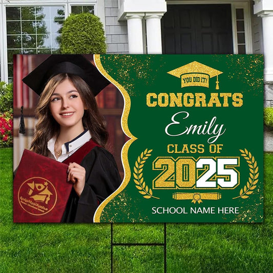 Personalized Graduation Yard Signs, Class of 2025 Sign, Graduation Senior Sign 2025, Graduate Yard Sign, Graduation Decorations Sign, High School Grad, College Graduation Sign #9