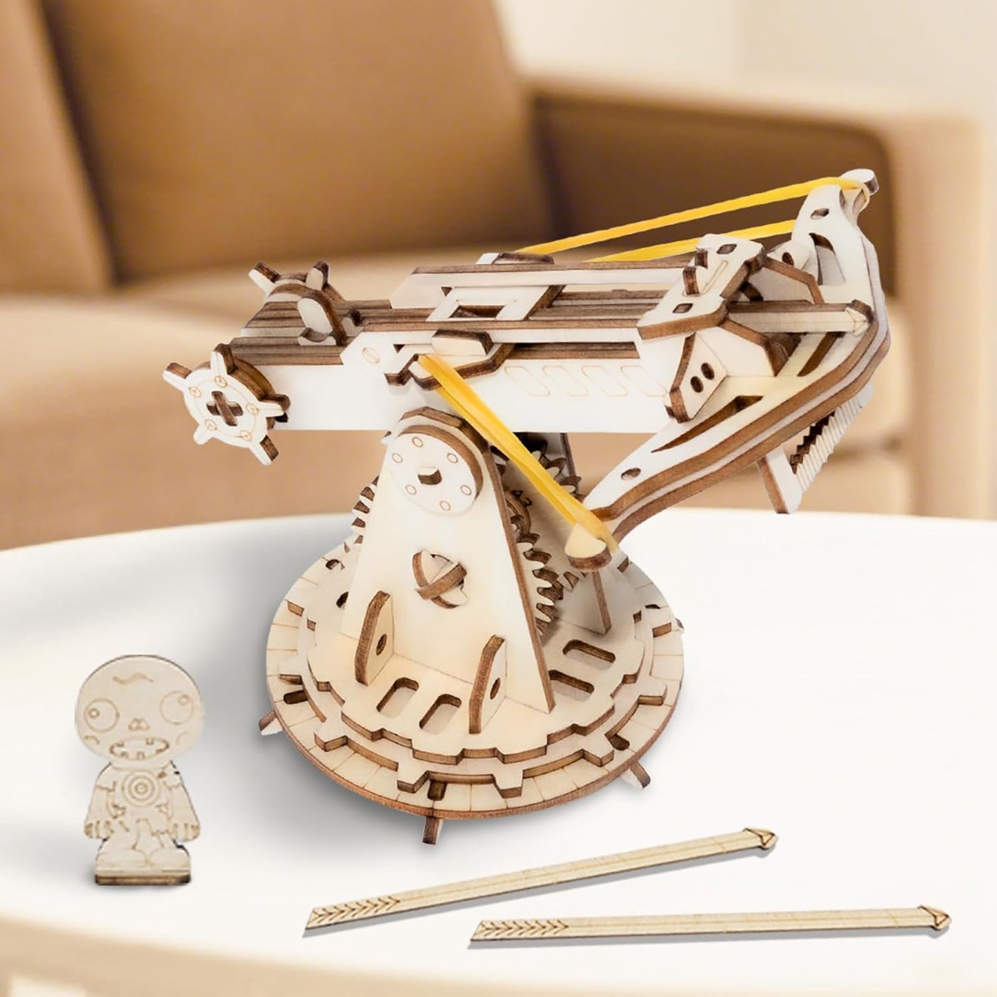 3D Wooden Puzzles for Adults,Wood Ballista Model Building Kit,Assembling Catapult Gifts for Boys and Girls,Best Educational Christmas Birthday Day Gift for Friends (Wooden Ballista)