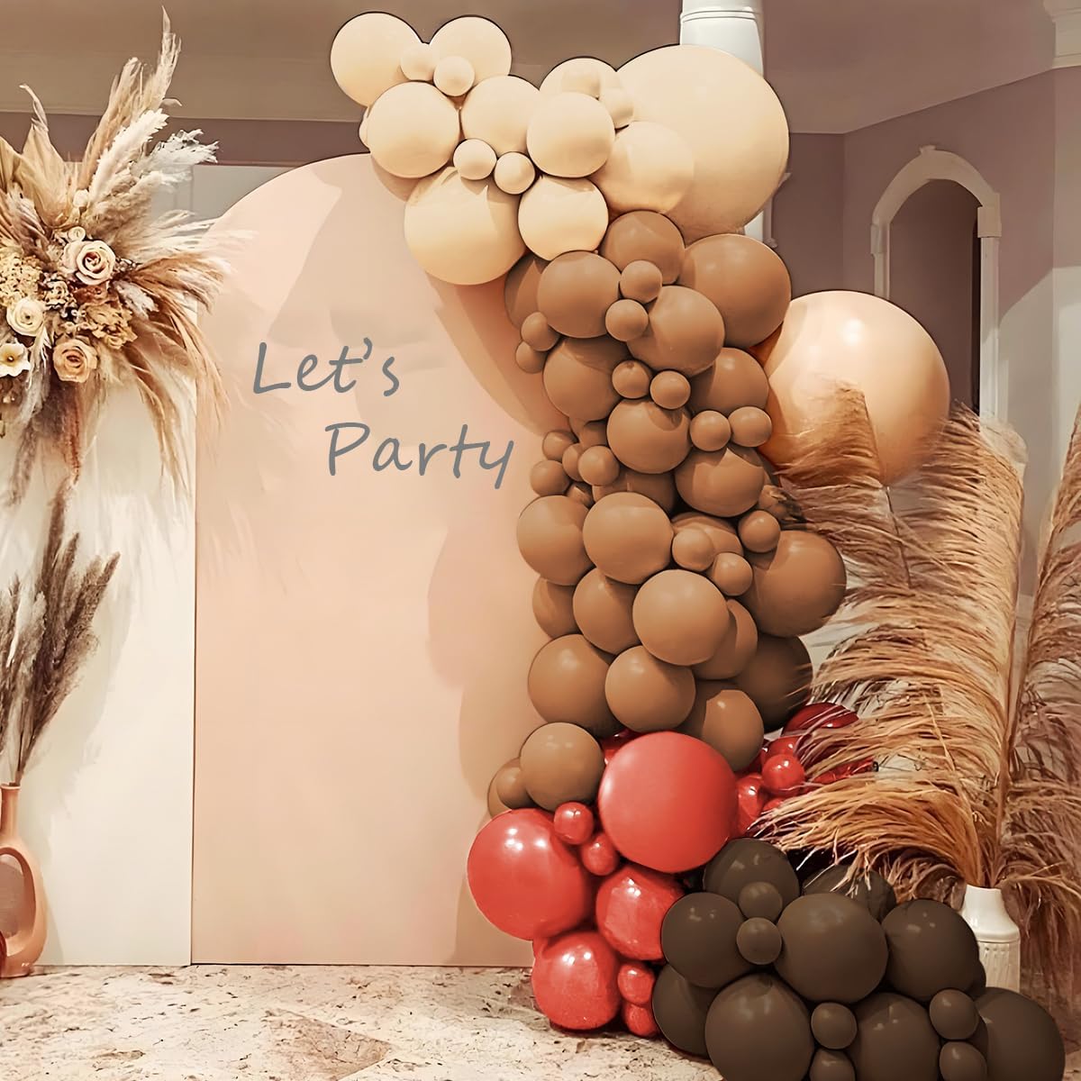 Boho Orange Brown Nude Balloon Arch Kit, 160Pcs Dusty Orange Dark Brown Tan Nude Balloons Garland for Birthday Party, Baby Bridal Shower, Wedding Decorations