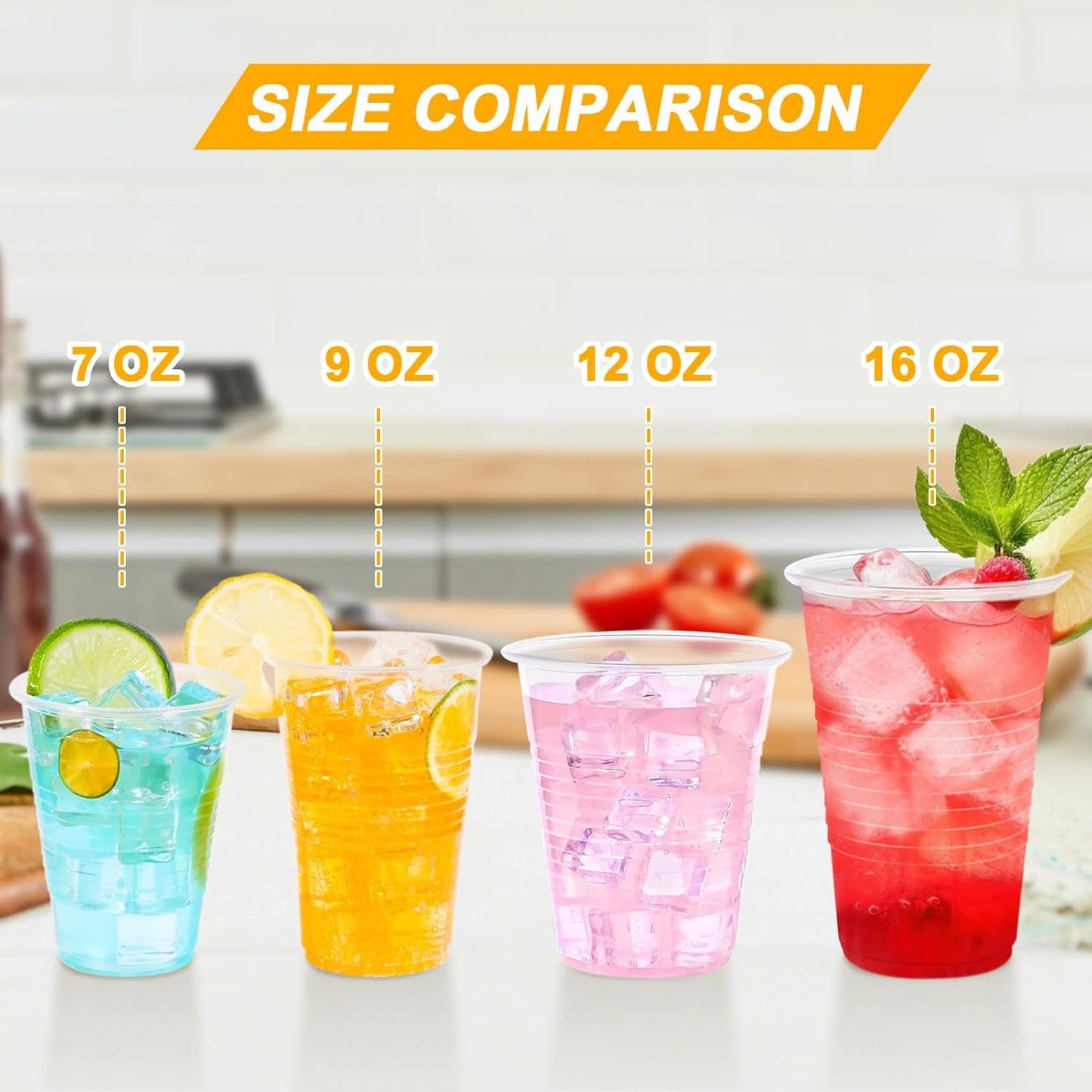 12 oz Clear Plastic Cups, Plastic Tumblers 2000 Count Bulk, PP Clear Cups Disposable for Wedding, Suit for Hot Beverages, Soda, Juice (12oz 2000count)