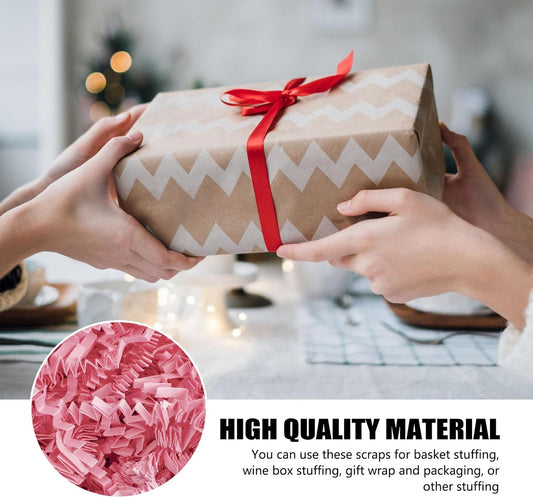 ZEBMOON 1 LB Pink Crinkle Cut Paper Shred Filler Great for Gift Wrapping, Basket Filling, Birthday, Wedding, Halloween, Thanksgiving, Christmas Day, New Year Party Decorations Filling Supplies