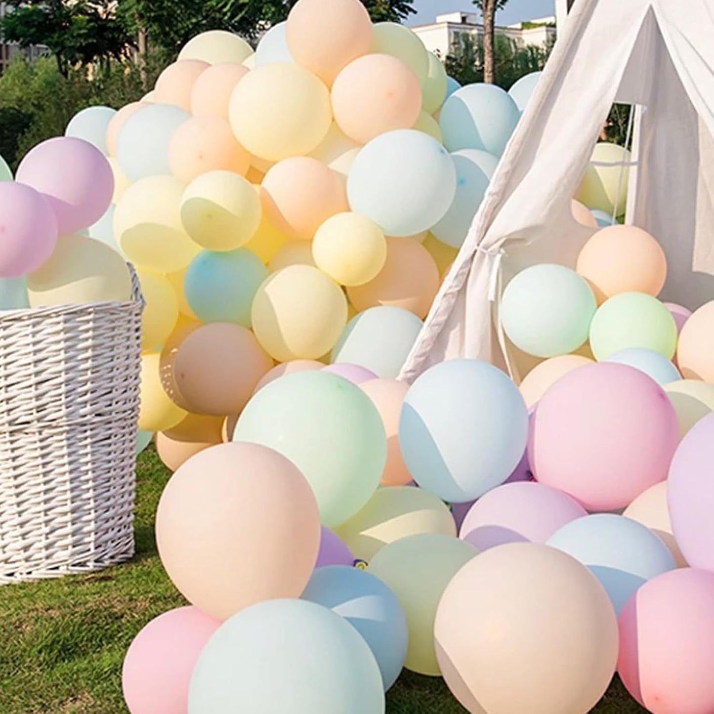 60 PCS Pastel Balloons, 12 Inch Macaron Latex Balloon Pastel Multicolor Party Balloons Assorted Color Rainbow Helium Balloon for Girl Birthday Wedding Anniversary Baby Shower Party Decorations