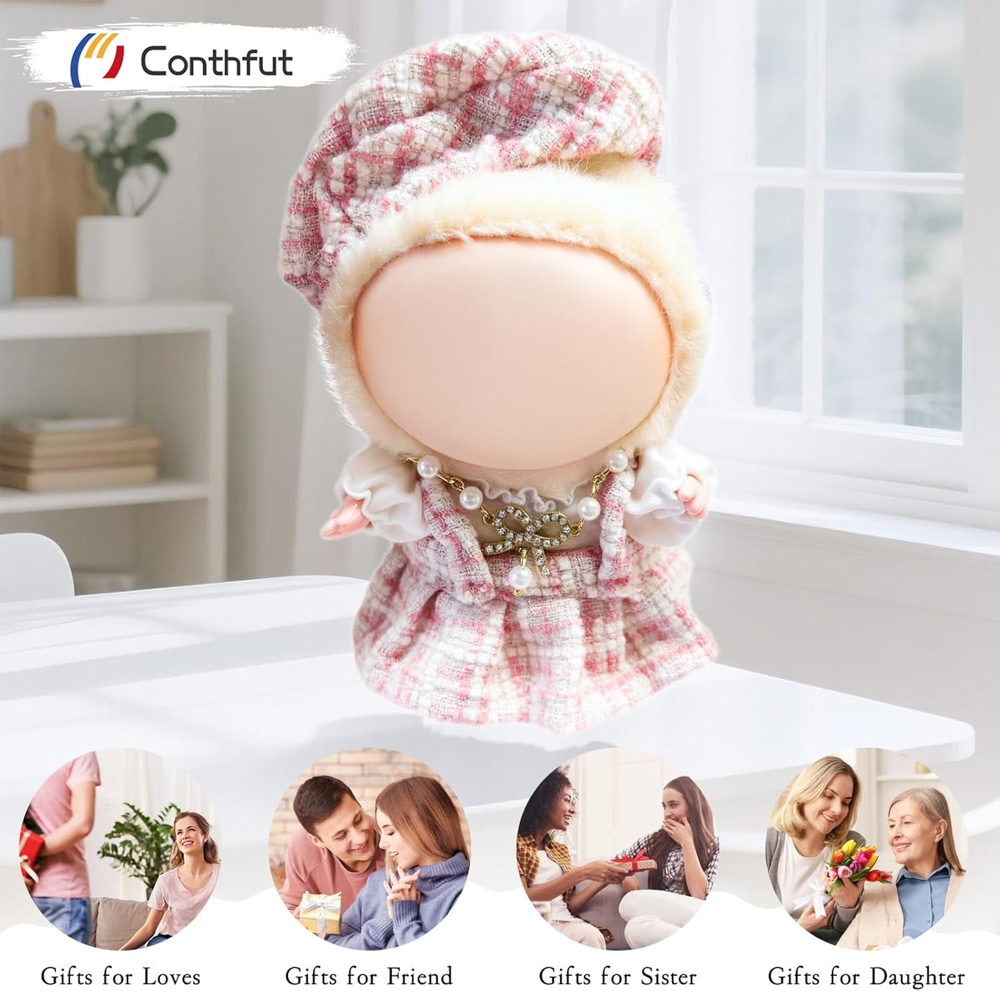 Doll Clothes,17cm/15cm Dolls Outfit Set,Dress for Doll,Stylish Clothes Set Dress Up (No Doll) (Pink)