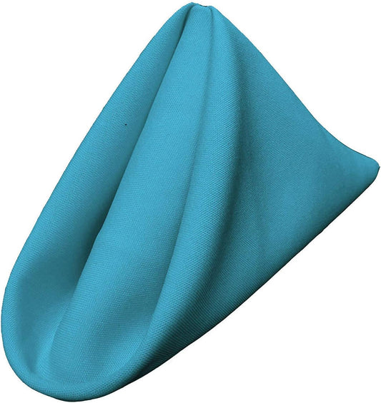 LA Linen 10-Pack Poly Poplin Napkin, Soft Cloth Napkins, Washable Reusable Napkins, Stain and Wrinkle Resistance Table Napkins for Dinner, Wedding, Parties, 18 by 18-Inch, Turquoise Dark