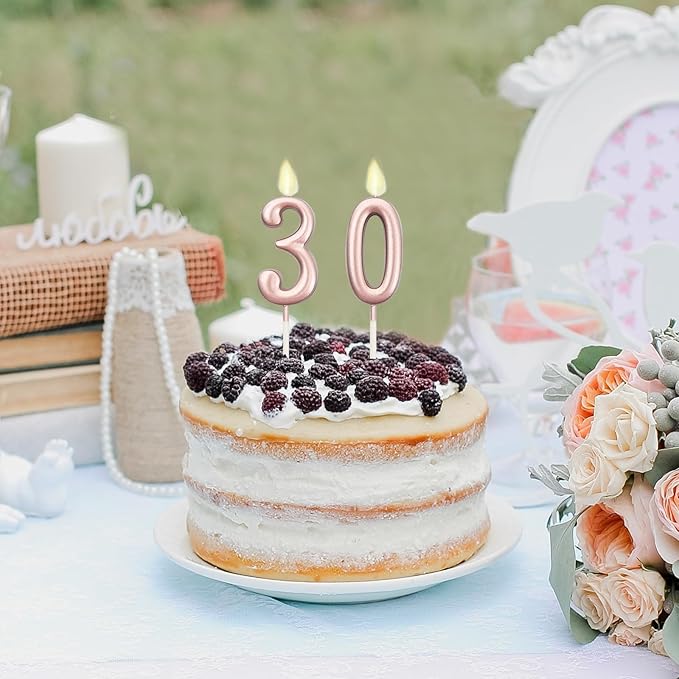 30th Birthday Decoration for Her with Rose Gold Sash, Tiara,Numbers Candles, Sincere 30th Birthday Gifts for Women