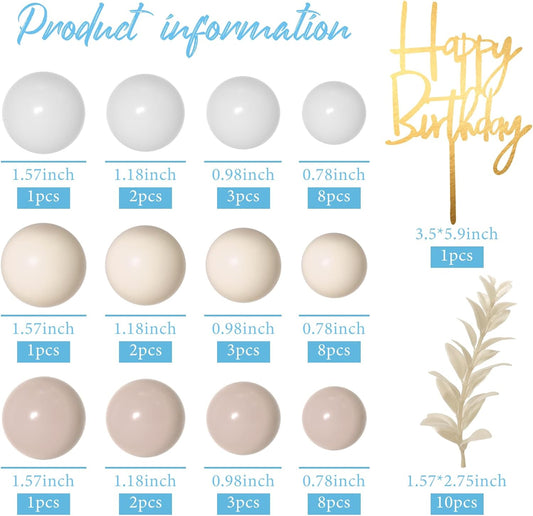 MIAHART Ball Cake Toppers Boho Grass Cake Topper Ball Cake Insert Decoration for Birthday Wedding Baby Shower Party Decorations Boho Themed Party Supplies (Khaki,white,ivory white)