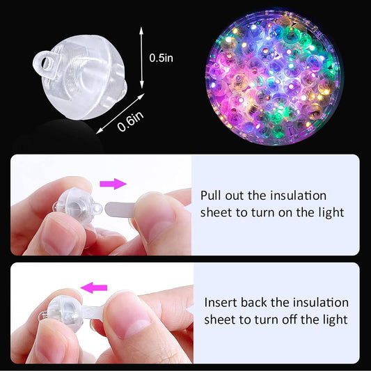 ZGWJ 200PCs Mini Led Lights,Led Balloons for Party Decorations Neon Party Paper Lantern Easter Eggs Birthday Party Wedding Halloween Christmas Decoration