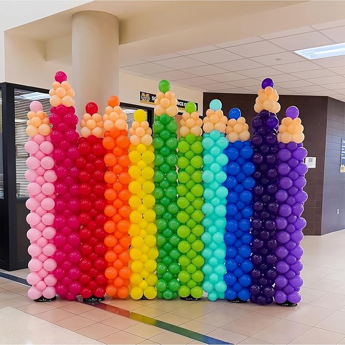 200pcs Rainbow Balloons Bulk, 5 Inch Small Latex Balloons Assorted Colors for Birthday Baby Shower Wedding Party Decorations