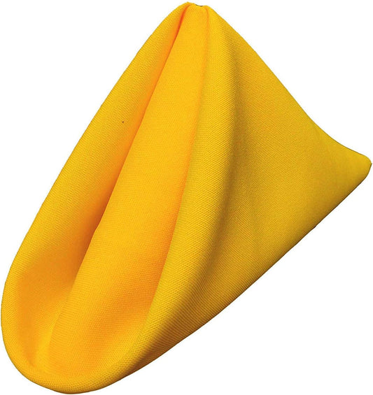 LA Linen 10-Pack Poly Poplin Napkin, Soft Cloth Napkins, Washable Reusable Napkins, Stain and Wrinkle Resistance Table Napkins for Dinner, Wedding, Parties, 18 by 18-Inch, Yellow Dark
