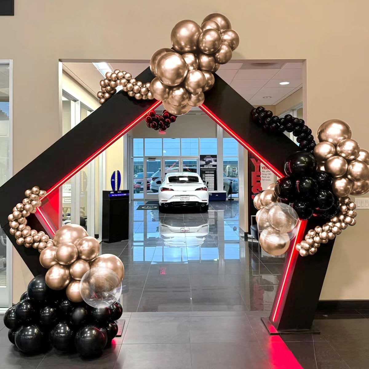 Champagne Gold and Black Balloon Arch Kit, 151Pcs Black Gold Bobo Balloons Garland 18 12 10 5 inch for Birthday, Graduation, Baby Shower, Wedding, Anniversary, Holiday Party Decoration