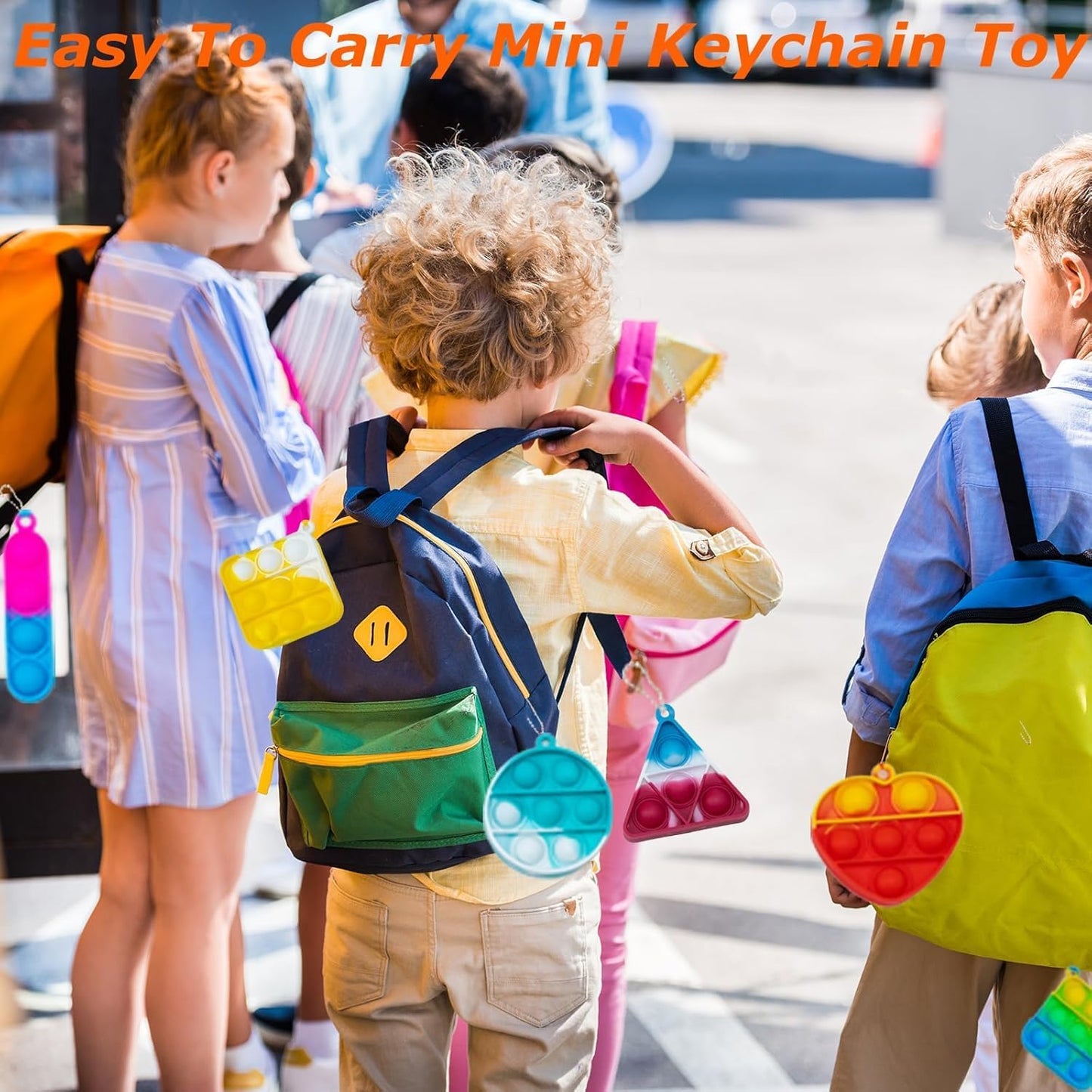 Pop Fidget Keychain Mini Fidget Toys Bulk 180 Pack Party Favors for Kids 3-5 4-8 Year Boys Girls Push Pops Bulk Stocking Pinata Stuffers Birthday Carnival Treasure Classroom Prizes Toddler