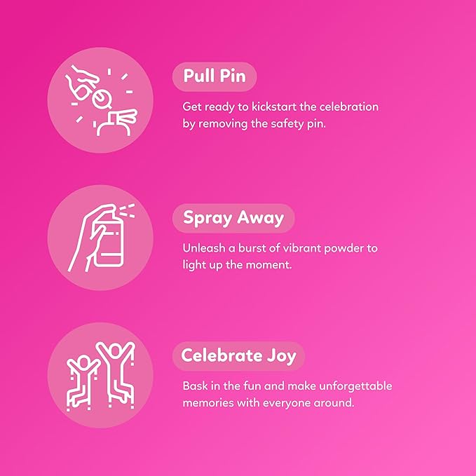 Baby Gender Reveal Powder Spray | 2 Pack Pink 100g | Fireworks Alternative | Biodegradable | Decorations for Photoshoots, Celebrations, Parties | TUR Party Supplies
