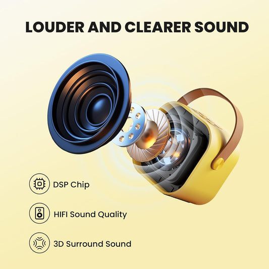 Mini Karaoke Machine for Kids, 2025 TOP Toys Christmas Birthday Gifts Ideas for Girls Ages 4, 5, 6, 7, 8, 9, 10, 12+ Years Old, Portable MP3 Player with 2 Wireless Mics for Party